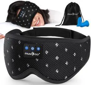 Bluetooth Sleep Headphones for Side Sleepers, Wireless Headphones with Ultra-Thin Speakers in Comfortable Eye Headphone for Sleeping, Travel, Workout(Mesh Black) Bluetooth Sleep Headphones for Side Sleepers, Wireless Headphones with Ultra-Thin Speakers in Comfortable Eye Headphone for Sleeping, Travel, Workout(Mesh Black)