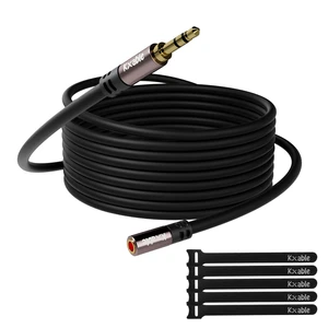 3.5mm Extension Cable 25 Feet, Long Male to Female Auxiliary Audio Stereo Cable, Headphone Extension Cord, Hi-Fi Sound, Gold Plated Connectors, OFC Core, Black Cable (with 5 pcs Cable Ties) -25ft 3.5mm Extension Cable 25 Feet, Long Male to Female Auxiliary Audio Stereo Cable, Headphone Extension Cord, Hi-Fi Sound, Gold Plated Connectors, OFC Core, Black Cable (with 5 pcs Cable Ties) -25ft