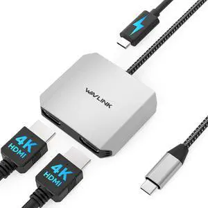 USB C to Dual HDMI Adapter, Dual Monitor Splitter, Dual 4K@60Hz HDMI, 95W PD, Compatible with Dell XPS/HP/Lenovo/Surface/Type C Laptop/Windows System Only USB C to Dual HDMI Adapter, Dual Monitor Splitter, Dual 4K@60Hz HDMI, 95W PD, Compatible with Dell XPS/HP/Lenovo/Surface/Type C Laptop/Windows System Only
