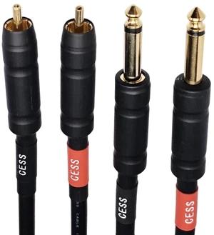 RCA to 1/4 TS Mono Cable, 12AWG, 2-Pack (6 Inches) Mono patch lead for adaptable audio equipment connections RCA to 1/4 TS Mono Cable, 12AWG, 2-Pack (6 Inches) Mono patch lead for adaptable audio equipment connections