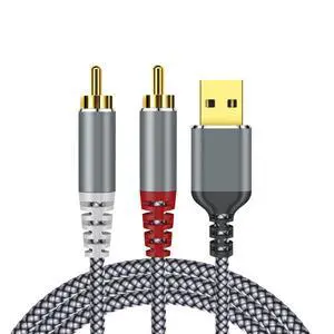 Compatible with USB to RCA Audio Cable,16FT USB to 2RCA Male Stereo Y Splitter Adapter for USB A Laptop, Linux, Windows, Desktops, PS4 and Amplifiers, Home Theater, Speaker, Grey Compatible with USB to RCA Audio Cable,16FT USB to 2RCA Male Stereo Y Splitter Adapter for USB A Laptop, Linux, Windows, Desktops, PS4 and Amplifiers, Home Theater, Speaker, Grey