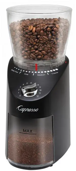 Infinity Plus Conical Burr Grinder, Black | Commercial-grade steel burrs, 16 settings, low-speed gear motor Infinity Plus Conical Burr Grinder, Black | Commercial-grade steel burrs, 16 settings, low-speed gear motor