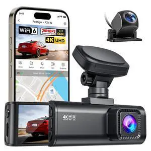 F7N-N 4K Dash Cam Front and Rear 1080P, 5.8GHz WiFi6-Swift 20 MB/s | 2160P/FHD Car Camera, Precise GPS APP, 3.18" Screen, WDR Night Vision, 170° Wide Angle, Rotatable Mount, 24H Parking Mode F7N-N 4K Dash Cam Front and Rear 1080P, 5.8GHz WiFi6-Swift 20 MB/s | 2160P/FHD Car Camera, Precise GPS APP, 3.18" Screen, WDR Night Vision, 170° Wide Angle, Rotatable Mount, 24H Parking Mode