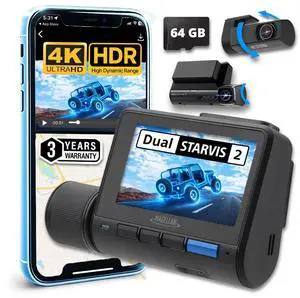 MAGELLAN DR45 2-Channel Dash Cam, Night Vision, Front & Rear True 4K + 2K Camera for Cars, STARVIS 2 IMX678 IMX675, Strong Mount, GPS, Wi-Fi, App Control, Parking Mode, 2.7" IPS, 64GB Card Included MAGELLAN DR45 2-Channel Dash Cam, Night Vision, Front & Rear True 4K + 2K Camera for Cars, STARVIS 2 IMX678 IMX675, Strong Mount, GPS, Wi-Fi, App Control, Parking Mode, 2.7" IPS, 64GB Card Included