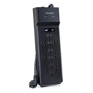 CSP1206UC Surge Protector | 3000J, 12 Outlets, 1 USB-A, 1 USB-C, 6 Foot Power Cord, Black, ETL CSP1206UC Surge Protector | 3000J, 12 Outlets, 1 USB-A, 1 USB-C, 6 Foot Power Cord, Black, ETL