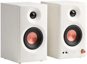 MR3 Powered Studio Monitor Speakers, Hi-Res Audio Certified Bluetooth V5.4 Active Bookshelf Loudspeakers, 2.0 Computer Speaker with Headphone Output RCA AUX Balanced TRS Input (White) MR3 Powered Studio Monitor Speakers, Hi-Res Audio Certified Bluetooth V5.4 Active Bookshelf Loudspeakers, 2.0 Computer Speaker with Headphone Output RCA AUX Balanced TRS Input (White)