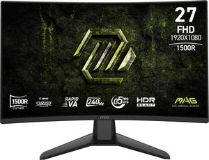 MAG 274CF X24 27-inch 1920 x 1080 (FHD) Gaming Monitor, 240Hz, AMD FreeSync Premium, HDR Ready, HDMI, VGA Port, VESA, Tilt, 0.5ms, Black MAG 274CF X24 27-inch 1920 x 1080 (FHD) Gaming Monitor, 240Hz, AMD FreeSync Premium, HDR Ready, HDMI, VGA Port, VESA, Tilt, 0.5ms, Black