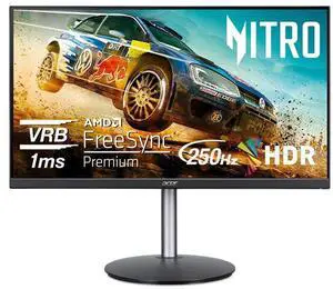 Nitro 24.5" Full HD 1920 x 1080 PC Gaming Monitor | AMD FreeSync Premium | Up to 250Hz Refresh | 1ms (VRB) | ZeroFrame | ErgoStand | 1 x Display Port 1.2 & 2 x HDMI 2.0 Ports Nitro 24.5" Full HD 1920 x 1080 PC Gaming Monitor | AMD FreeSync Premium | Up to 250Hz Refresh | 1ms (VRB) | ZeroFrame | ErgoStand | 1 x Display Port 1.2 & 2 x HDMI 2.0 Ports