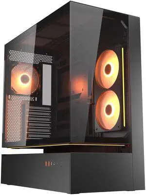 COUGAR CFV235 - Mid-Tower Panoramic PC CaseCentral Floating VentilationAurora RGB Lighting StripUnity 240 single-frame PWM Fans Preinstalled - 430mm GPU Compatible, Black COUGAR CFV235 - Mid-Tower Panoramic PC CaseCentral Floating VentilationAurora RGB Lighting StripUnity 240 single-frame PWM Fans Preinstalled - 430mm GPU Compatible, Black