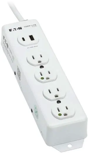 Eaton Medical Hospital Power Strip with 2 USB Charging Ports, 4 Outlets + 15ft Cord, UL 1363 Certified Power Strip, Wall & Under-Desk Mount, Manufacturer's (PS-415-HGUSB) Eaton Medical Hospital Power Strip with 2 USB Charging Ports, 4 Outlets + 15ft Cord, UL 1363 Certified Power Strip, Wall & Under-Desk Mount, Manufacturer's (PS-415-HGUSB)