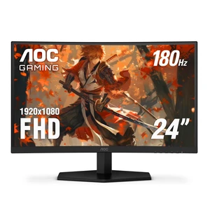 AOC C24G42E 24" Curved 1500R Frameless Ultra-Fast Gaming Monitor, FHD 1080p, 180Hz 0.5ms MPRT, HDMI 2.0 x2, Display Port x1, HDR, Speakers 2W x2, 3-Year Zero-Bright-Dot AOC C24G42E 24" Curved 1500R Frameless Ultra-Fast Gaming Monitor, FHD 1080p, 180Hz 0.5ms MPRT, HDMI 2.0 x2, Display Port x1, HDR, Speakers 2W x2, 3-Year Zero-Bright-Dot