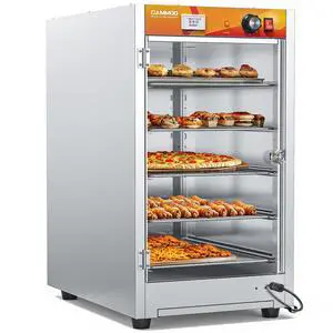 CAMMOO 133Qt 5-Tier 900W Commercial Food Warmer w/ 304 Blued Stainless Steel Heating Element, Single-Tempered Glass Door, Adjustable Shelf, Electric Catering Hot Box Countertop Heated Holding Cabinet CAMMOO 133Qt 5-Tier 900W Commercial Food Warmer w/ 304 Blued Stainless Steel Heating Element, Single-Tempered Glass Door, Adjustable Shelf, Electric Catering Hot Box Countertop Heated Holding Cabinet