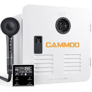 CAMMOO 65000BTU RV Tankless Water Heater with Door, Dual Outlet, 12V DC CAMMOO 65000BTU RV Tankless Water Heater with Door, Dual Outlet, 12V DC