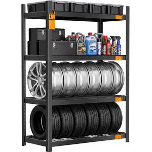 CAMMOO 40''W Storage Shelves, 3200LBS Metal Garage Shelving Unit with Magnetic Lable, Upgraded Structure, Solid Steel, Heavy Duty Adjustable 4 Tier Wire Shelf for Basement, Kitchen, 40"W x 20"D x 60"H CAMMOO 40''W Storage Shelves, 3200LBS Metal Garage Shelving Unit with Magnetic Lable, Upgraded Structure, Solid Steel, Heavy Duty Adjustable 4 Tier Wire Shelf for Basement, Kitchen, 40"W x 20"D x 60"H