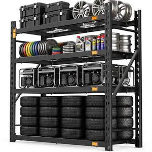CAMMOO 6000LBS Heavy Duty Storage Shelves, 72''W Metal Garage Shelving Unit with Magnetic Label, Upgraded Structure, Solid Steel Industrial Rack, Easy Assembly for Basement, 72''W x 24''D x 72''H CAMMOO 6000LBS Heavy Duty Storage Shelves, 72''W Metal Garage Shelving Unit with Magnetic Label, Upgraded Structure, Solid Steel Industrial Rack, Easy Assembly for Basement, 72''W x 24''D x 72''H