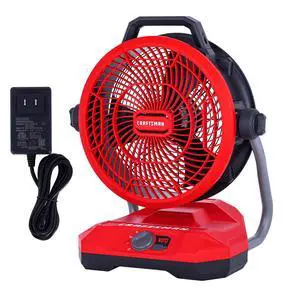 CRAFTSMAN V20 Cordless 12" Portable Fan, Battery Powered Fan, AC/DC Dual Supply, AC Adapter included, 1400 CFM, 3-Speed Settings, 130° Tilt for Garage, Workshop, Outdoor and Patio CRAFTSMAN V20 Cordless 12" Portable Fan, Battery Powered Fan, AC/DC Dual Supply, AC Adapter included, 1400 CFM, 3-Speed Settings, 130° Tilt for Garage, Workshop, Outdoor and Patio