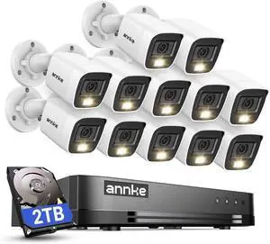 ANNKE H.265+ 1080p 16 Channel Security Camera System, 16CH 5 in 1 DVR Recorder with Hard Drive 2TB and 12x 1080p Weatherproof CCTV Bullet Camera Outdoor with Color Night Vision, AI Motion Detection ANNKE H.265+ 1080p 16 Channel Security Camera System, 16CH 5 in 1 DVR Recorder with Hard Drive 2TB and 12x 1080p Weatherproof CCTV Bullet Camera Outdoor with Color Night Vision, AI Motion Detection