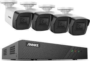 ANNKE H500 8CH 4 Cameras PoE Security System, 8MP NVR with 2TB Hard Drive, 5MP Outdoor Bullet IP Camera, Color Night Vision, Built-in SD Card Slot, 4mm Lens, Human&Vehicle Detection ANNKE H500 8CH 4 Cameras PoE Security System, 8MP NVR with 2TB Hard Drive, 5MP Outdoor Bullet IP Camera, Color Night Vision, Built-in SD Card Slot, 4mm Lens, Human&Vehicle Detection