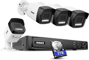 ANNKE 8MP PoE Camera System, 4X 4K PoE IP Camera with Mic, 8CH NVR with 2TB HDD for 24/7 Recording, Smart Dual Light, Human&Vehicle Detection, Color Night Vision, Remote Monitoring, H.265+ ANNKE 8MP PoE Camera System, 4X 4K PoE IP Camera with Mic, 8CH NVR with 2TB HDD for 24/7 Recording, Smart Dual Light, Human&Vehicle Detection, Color Night Vision, Remote Monitoring, H.265+