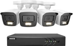 ANNKE 8CH Security Camera System, 3K Lite Surveillance DVR with 4X 1080P Wired CCTV IP66 Cams with Full Color Night Vision, 130DB WDR, 3D DNR, AI Motion Detection, Remote Access, NO HDD Included ANNKE 8CH Security Camera System, 3K Lite Surveillance DVR with 4X 1080P Wired CCTV IP66 Cams with Full Color Night Vision, 130DB WDR, 3D DNR, AI Motion Detection, Remote Access, NO HDD Included