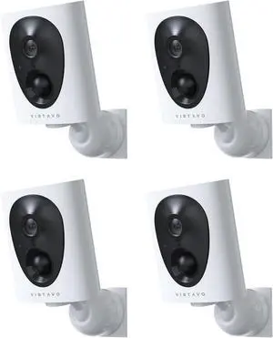 VIRTAVO VistaFlask 2K Security Cameras Wireless Outdoor, Battery Powered, AI Motion Detection, for Home Security, Starlight Lens for Colorful Night Vision, 2-Way Audio, Cloud/SD Storage 4pack VIRTAVO VistaFlask 2K Security Cameras Wireless Outdoor, Battery Powered, AI Motion Detection, for Home Security, Starlight Lens for Colorful Night Vision, 2-Way Audio, Cloud/SD Storage 4pack