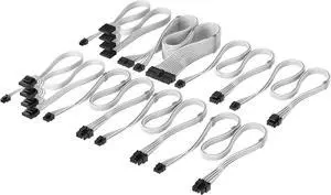 Corsair Elite Premium Type 4 Individual Sleeved PSU Cable Pro Kit Low-Profile Cable Combs, Triple-Mesh Paracord Sleeve, Compatible Type 4 PSUs White Corsair Elite Premium Type 4 Individual Sleeved PSU Cable Pro Kit Low-Profile Cable Combs, Triple-Mesh Paracord Sleeve, Compatible Type 4 PSUs White