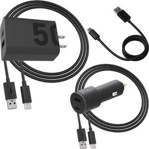 Motorola TurboPower 50W Wall Charger + 45W Car Charger + 3-Pack of 3.3ft USB-A to USB-C Cables Motorola TurboPower 50W Wall Charger + 45W Car Charger + 3-Pack of 3.3ft USB-A to USB-C Cables