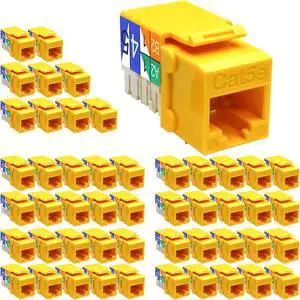 Cat.5E RJ45 110 Type Keystone Jacks (Cat.5E, 50-Pack, Yellow) Cat.5E RJ45 110 Type Keystone Jacks (Cat.5E, 50-Pack, Yellow)