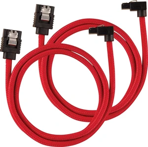Corsair 60cm Red Premium Braided Sleeved 90° SATA Data Cable Corsair 60cm Red Premium Braided Sleeved 90° SATA Data Cable