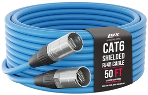 LyxPro 50 Feet Shielded CAT6 Ethercon Cable - Professional Audio & Lighting Stage Snakes RJ45 Cable, Studio-Grade Sound Transmission, Extreme Durability - Blue LyxPro 50 Feet Shielded CAT6 Ethercon Cable - Professional Audio & Lighting Stage Snakes RJ45 Cable, Studio-Grade Sound Transmission, Extreme Durability - Blue