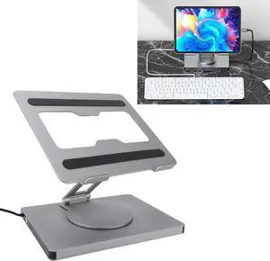VBESTLIFE Laptop Docking Station Stand, 2-in-1 Aluminum Alloy Laptop Riser with 10-in-1 USB C Hub, 100W PD Fast Charging, 360 Rotating Adjustable Foldable VBESTLIFE Laptop Docking Station Stand, 2-in-1 Aluminum Alloy Laptop Riser with 10-in-1 USB C Hub, 100W PD Fast Charging, 360 Rotating Adjustable Foldable