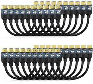 8K HDMI 2.1 Cables 1 Foot, 20-Pack, High Speed HDMI ARC/eARC Cable 48Gbps, 8K@60Hz, 4K@144Hz, 1080P@240Hz-HDCP 2.2,3D/HDR for Soundbar, PS5/4, Xbox, Roku, Cinema, TV, Computer, Monitor & More 8K HDMI 2.1 Cables 1 Foot, 20-Pack, High Speed HDMI ARC/eARC Cable 48Gbps, 8K@60Hz, 4K@144Hz, 1080P@240Hz-HDCP 2.2,3D/HDR for Soundbar, PS5/4, Xbox, Roku, Cinema, TV, Computer, Monitor & More