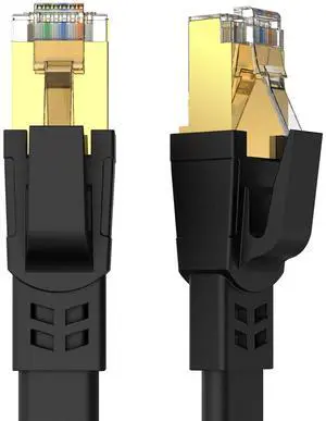 CAT8 Ethernet Cable 25 ft, High Speed Heavy Duty Cat8 LAN Network Cable 40Gbps, 2000Mhz with Gold Plated RJ45 Connector for Modem, Router, Switch, Gaming, Xbox - Black CAT8 Ethernet Cable 25 ft, High Speed Heavy Duty Cat8 LAN Network Cable 40Gbps, 2000Mhz with Gold Plated RJ45 Connector for Modem, Router, Switch, Gaming, Xbox - Black