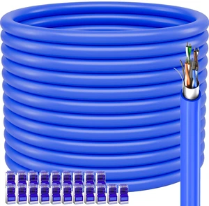 Cat 6 Outdoor Ethernet Cable 328ft (100M | x 20 RJ45), 23AWG Shielded Ethernet Cable, Bulk Cat6 FTP Cables, Waterproof, Direct Burial, UV Resistant, In-Ground, Network, Internet, LAN, Cat6-328ft Cat 6 Outdoor Ethernet Cable 328ft (100M | x 20 RJ45), 23AWG Shielded Ethernet Cable, Bulk Cat6 FTP Cables, Waterproof, Direct Burial, UV Resistant, In-Ground, Network, Internet, LAN, Cat6-328ft