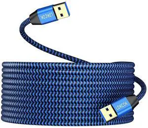 USB to USB Cable 15FT Durable Braided USB 3.0 Male to Male Type A to Type A Data Transfer Cable Compatible with Hard Drive Laptop DVD Player TV USB Hub Monitor Camera Set-Top Box USB to USB Cable 15FT Durable Braided USB 3.0 Male to Male Type A to Type A Data Transfer Cable Compatible with Hard Drive Laptop DVD Player TV USB Hub Monitor Camera Set-Top Box