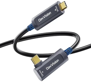 USB C Fiber Optic Cable Right Angle 33 FT, 10Gbps USB 3.2 Gen2 Active USB C Cable(No Power), Ultra Slim & Long Distance for Business Solution,4K Camera,VR/AR,Video Conference USB C Fiber Optic Cable Right Angle 33 FT, 10Gbps USB 3.2 Gen2 Active USB C Cable(No Power), Ultra Slim & Long Distance for Business Solution,4K Camera,VR/AR,Video Conference