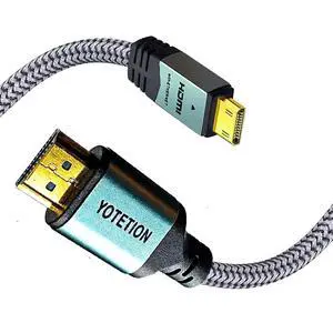 Mini HDMI to HDMI 45FT Cable, (4K 60Hz) High Speed HDMI to Mini HDMI Male Bidirectional 2.0 Cable for HDTV, Tablet, Camera & Camcorder (Aluminum Case, Braided Mesh) Mini HDMI to HDMI 45FT Cable, (4K 60Hz) High Speed HDMI to Mini HDMI Male Bidirectional 2.0 Cable for HDTV, Tablet, Camera & Camcorder (Aluminum Case, Braided Mesh)