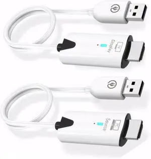 Heart Horse Wireless HDMI Transmitter and Receiver Portable HDMI Wireless Extender Plug and Play 5GHz 1080P 60fps Video Audio Projection for Laptop, DSLR, PC, Projector, HDTV (98FT/30M) Heart Horse Wireless HDMI Transmitter and Receiver Portable HDMI Wireless Extender Plug and Play 5GHz 1080P 60fps Video Audio Projection for Laptop, DSLR, PC, Projector, HDTV (98FT/30M)