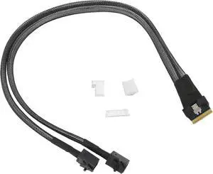 Mini SAS Cable, SFF-8654 8i to 2 * SFF-8643 Server, MINISAS Server Array Card Cable, 12 Gbps Mini SAS Cable, SFF-8654 8i to 2 * SFF-8643 Server, MINISAS Server Array Card Cable, 12 Gbps