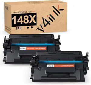 v4ink 148X W1480X High Yield (with Chip) Compatible Toner Cartridge Replacement for HP 148A 148X W1480A W1480X for HP Pro 4001 4001n 4001dw 4001dn MFP 4101 4101fdw 4101fdn Printer Ink (2-Pack Black) v4ink 148X W1480X High Yield (with Chip) Compatible Toner Cartridge Replacement for HP 148A 148X W1480A W1480X for HP Pro 4001 4001n 4001dw 4001dn MFP 4101 4101fdw 4101fdn Printer Ink (2-Pack Black)