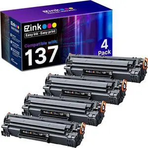 E-Z Ink 137 Black Compatible Toner Cartridge Replacement for Canon 137 CRG 137 CRG137 9435B001AA to use with ImageClass D570 MF236n MF216N MF227dw MF247dw MF212w MF217w MF244dw Printer (Black, 4 Pack) E-Z Ink 137 Black Compatible Toner Cartridge Replacement for Canon 137 CRG 137 CRG137 9435B001AA to use with ImageClass D570 MF236n MF216N MF227dw MF247dw MF212w MF217w MF244dw Printer (Black, 4 Pack)
