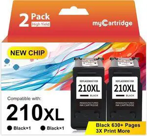 myCartridge 210XL Black Remanufactured Ink Cartridge Replacement for Canon PIXMA MP490 MP495 MP250 Printer 210XL Ink (2 Pack) myCartridge 210XL Black Remanufactured Ink Cartridge Replacement for Canon PIXMA MP490 MP495 MP250 Printer 210XL Ink (2 Pack)