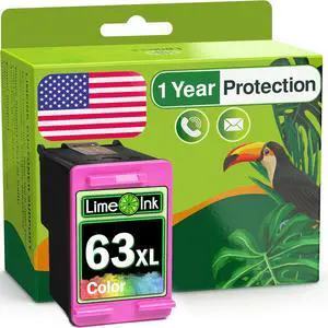 Limeink 1 Remanufactured Ink Cartridge Replacement for HP Ink 63 for HP 63xl Color Ink cartridges for HP 63 Ink cartridges for HP Printers 63 for HP officejet 3830 Printer Ink cartridges - 1 Color Limeink 1 Remanufactured Ink Cartridge Replacement for HP Ink 63 for HP 63xl Color Ink cartridges for HP 63 Ink cartridges for HP Printers 63 for HP officejet 3830 Printer Ink cartridges - 1 Color