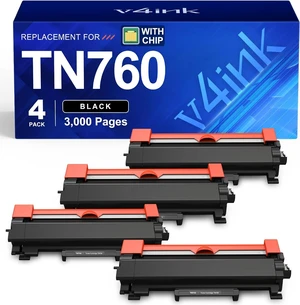 V4ink Compatible TN760 Toner Cartridge Replacement for Brother TN760 TN-760 TN-730 TN730 use with DCP-L2550DW HL-L2350DW HL-L2370DW HL-L2390DW HL-L2395DW MFC-L2710DW MFC-L2750DW Printer(4 Black) V4ink Compatible TN760 Toner Cartridge Replacement for Brother TN760 TN-760 TN-730 TN730 use with DCP-L2550DW HL-L2350DW HL-L2370DW HL-L2390DW HL-L2395DW MFC-L2710DW MFC-L2750DW Printer(4 Black)