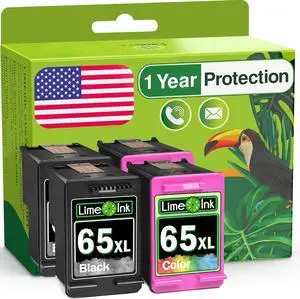 Limeink 4 Remanufactured Ink Cartridge Replacement for 65XL 65 XL High Yield for HP DeskJet 2600 2622 2652 2655 3700 3720 3722 3752 3755 Envy 5000 5052 5055 Printer AMP 100 Black and Color Combo Pack Limeink 4 Remanufactured Ink Cartridge Replacement for 65XL 65 XL High Yield for HP DeskJet 2600 2622 2652 2655 3700 3720 3722 3752 3755 Envy 5000 5052 5055 Printer AMP 100 Black and Color Combo Pack