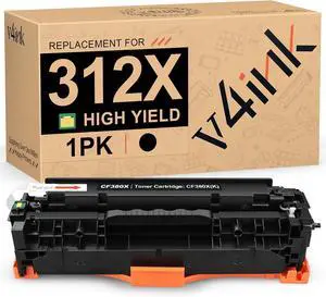 v4ink Remanufactured Toner Cartridge Replacement for HP 312X 312A CF380A CF380X Toner Cartridge Ink for use with HP Pro MFP M476nw M476dn M476dw M476 Printer 1PK High Yield Black v4ink Remanufactured Toner Cartridge Replacement for HP 312X 312A CF380A CF380X Toner Cartridge Ink for use with HP Pro MFP M476nw M476dn M476dw M476 Printer 1PK High Yield Black