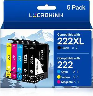 222XL 222 Remanufactured Ink Cartridges Combo Pack for Expression Home XP-5200 Workforce WF-2960 Printer (5 Pack, Black Cyan Yellow Magenta) 222XL 222 Remanufactured Ink Cartridges Combo Pack for Expression Home XP-5200 Workforce WF-2960 Printer (5 Pack, Black Cyan Yellow Magenta)