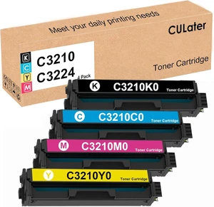 CULater C3224 C3326 C3210 Remanufactured Toner Cartridge C3210K0 C3210C0 C3210M0 C3210Y0 Replacement for C3224 C3326 C3426 MC3224 MC3326 MC3426 Printer (with Chip, 4 Pack) CULater C3224 C3326 C3210 Remanufactured Toner Cartridge C3210K0 C3210C0 C3210M0 C3210Y0 Replacement for C3224 C3326 C3426 MC3224 MC3326 MC3426 Printer (with Chip, 4 Pack)