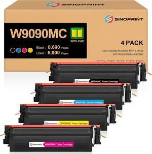 W9090MC Toner Cartridge Compatible for HP W9090MC W9091MC W9093MC W9092MC High Yield Ink Cartridges Replacement for HP Color LaserJet Managed E45028dn MFP E47528f Printers (4 Packs B/C/M/Y) W9090MC Toner Cartridge Compatible for HP W9090MC W9091MC W9093MC W9092MC High Yield Ink Cartridges Replacement for HP Color LaserJet Managed E45028dn MFP E47528f Printers (4 Packs B/C/M/Y)