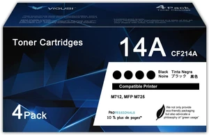 14A Black Toner Cartridge Replacement for HP 14A CF214A 14X CF214X Compatible with Laser Enterprise 700 M712n M712dn M712xh MFP M725 M725dn M725f (4-Pack ) 14A Black Toner Cartridge Replacement for HP 14A CF214A 14X CF214X Compatible with Laser Enterprise 700 M712n M712dn M712xh MFP M725 M725dn M725f (4-Pack )